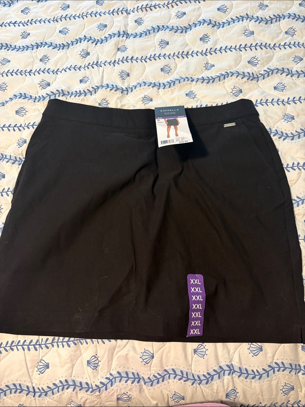 Rafaella Black Pull-On Mini Skort